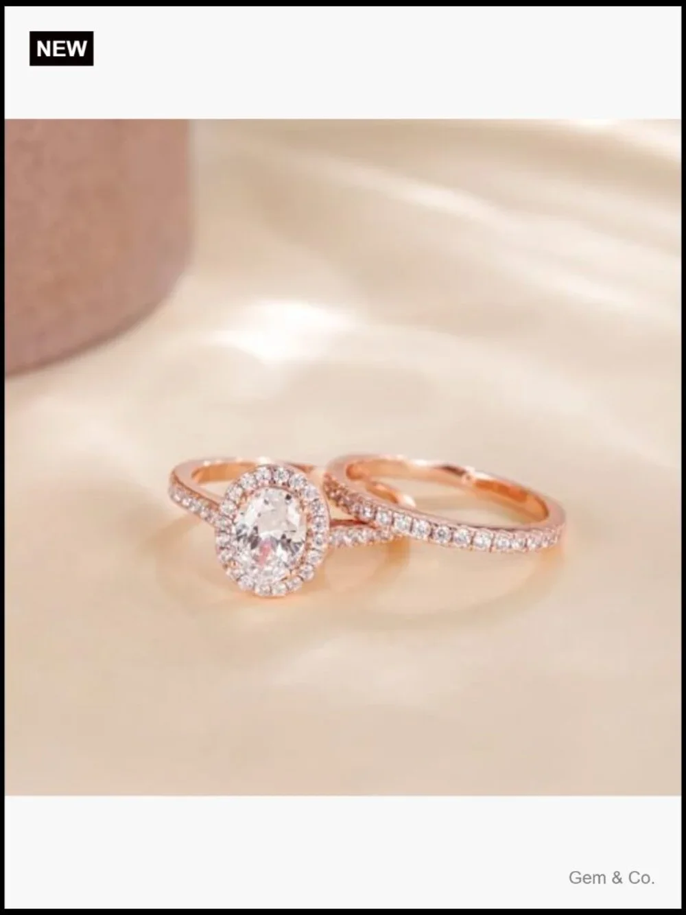 1.5CT Oval CZ Bridal Ring Set 925 Sterling Silver Engagement Wedding Band